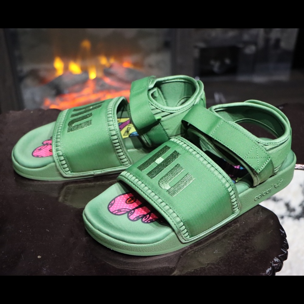 Pharrell Williams PW Adilette 2.0 In TriGreen (Mens 7, Womens 9)